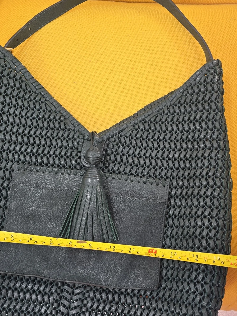Anya Hindmarch  Woven Tassel Leather Hobo Bag